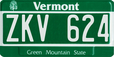 VT license plate ZKV624