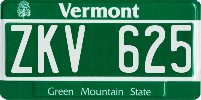 VT license plate ZKV625