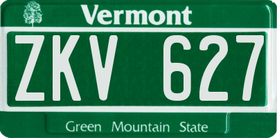 VT license plate ZKV627