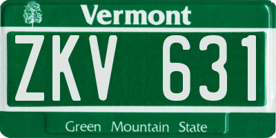 VT license plate ZKV631