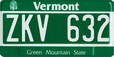 VT license plate ZKV632