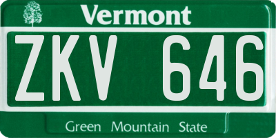 VT license plate ZKV646