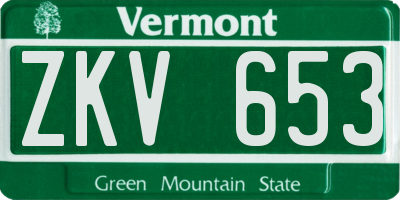 VT license plate ZKV653