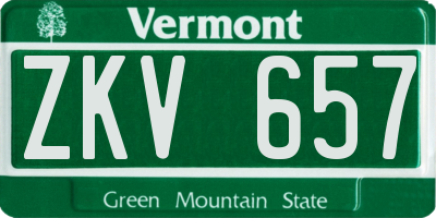 VT license plate ZKV657