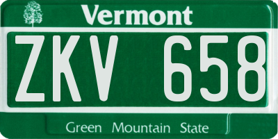 VT license plate ZKV658