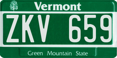 VT license plate ZKV659