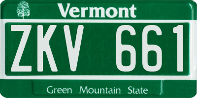 VT license plate ZKV661