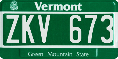 VT license plate ZKV673