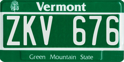 VT license plate ZKV676