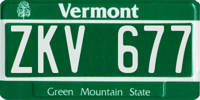 VT license plate ZKV677