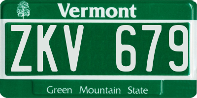 VT license plate ZKV679