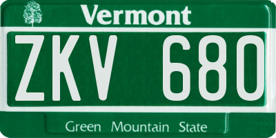 VT license plate ZKV680