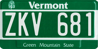 VT license plate ZKV681