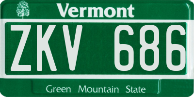 VT license plate ZKV686
