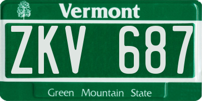 VT license plate ZKV687