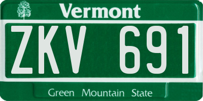 VT license plate ZKV691