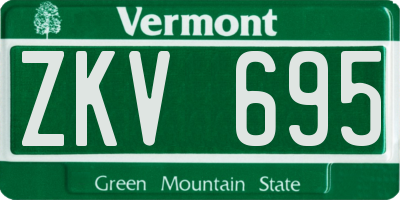 VT license plate ZKV695