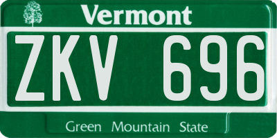 VT license plate ZKV696