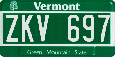 VT license plate ZKV697