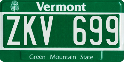 VT license plate ZKV699