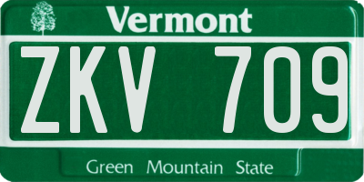 VT license plate ZKV709