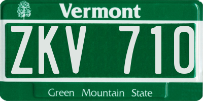 VT license plate ZKV710