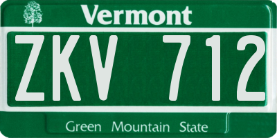 VT license plate ZKV712