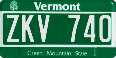 VT license plate ZKV740