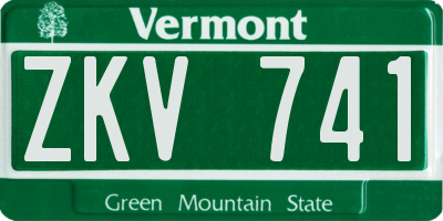 VT license plate ZKV741
