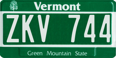 VT license plate ZKV744