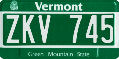VT license plate ZKV745