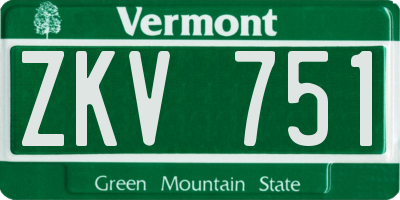 VT license plate ZKV751