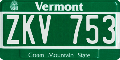 VT license plate ZKV753