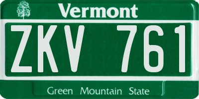 VT license plate ZKV761