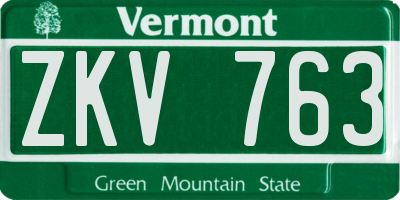 VT license plate ZKV763