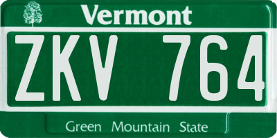 VT license plate ZKV764