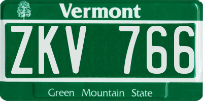 VT license plate ZKV766