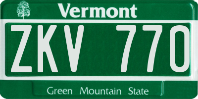 VT license plate ZKV770