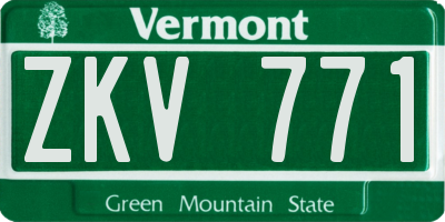 VT license plate ZKV771