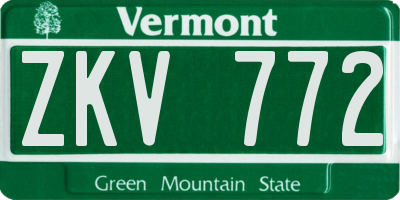 VT license plate ZKV772