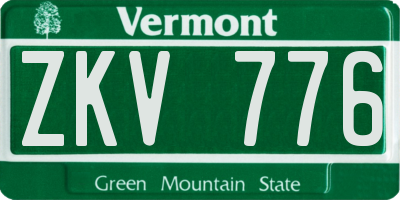 VT license plate ZKV776