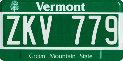 VT license plate ZKV779