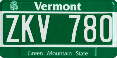 VT license plate ZKV780