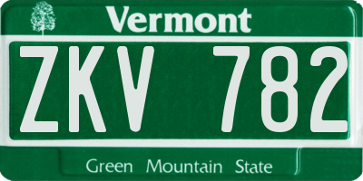 VT license plate ZKV782