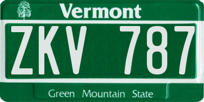 VT license plate ZKV787
