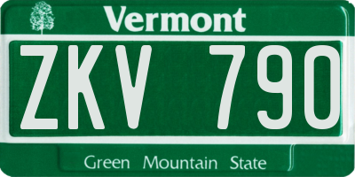 VT license plate ZKV790