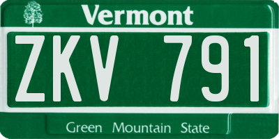 VT license plate ZKV791