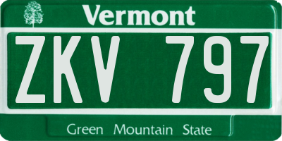 VT license plate ZKV797