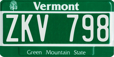 VT license plate ZKV798