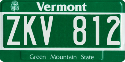 VT license plate ZKV812